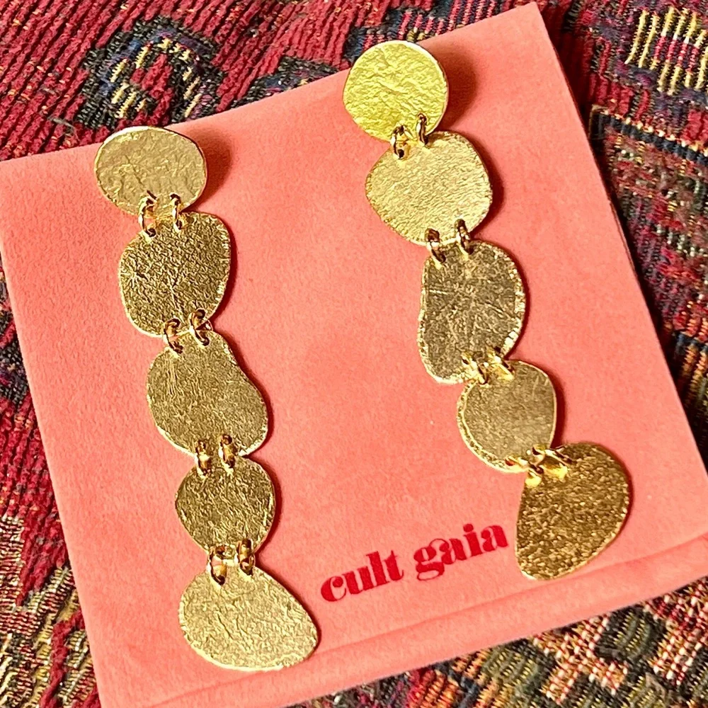 🌺🎉HP🎉🌺 NWT Cult Gaia Nidia Gold Earrings - Picture 15 of 16